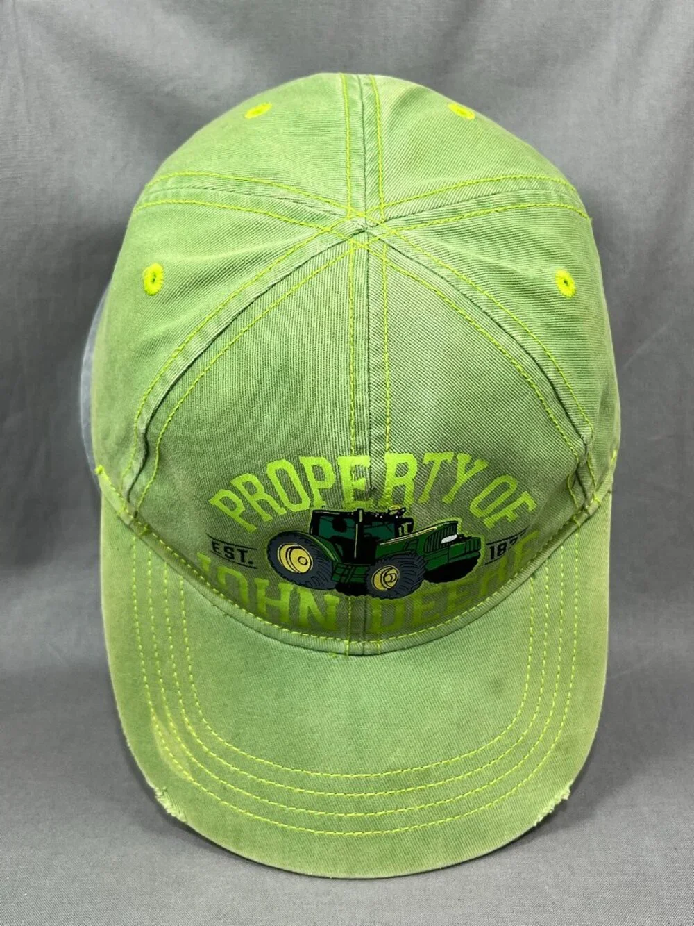 John Deere Tractor Strapback Hat Cap Distressed Agriculture Equipment Youth Teen